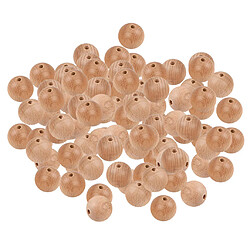 100pcs Perles Rondes En Bois 15mm pas cher