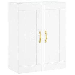 Acheter vidaXL Buffet haut Blanc brillant 69,5x34x180 cm Bois d'ingénierie