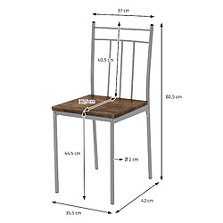 Acheter ML-Design Set table de salle à manger avec 4 chaises 110 cm marron/vintage pieds en acier