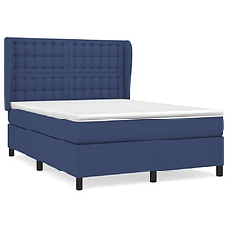 Maison Chic Lit Adulte - Lit simple Lit à sommier tapissier avec matelas moelleux - Meuble de Chambre - Bleu 140x190 cm Tissu -MN39617