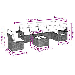 Avis vidaXL Salon de jardin avec coussins 7 pcs marron résine tressée