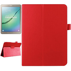 Wewoo Housse Étui rouge pour Samsung Galaxy Tab S2 9.7 / T815 Litchi Texture Horizontal Flip couleur solide Smart Case en cuir avec deux pliage titulaire & Fonction veille / réveil