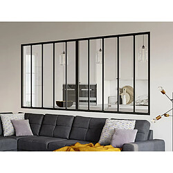 Vente-Unique Verrière atelier en aluminium thermolaqué - 150x130 cm - Noir - BAYVIEW pas cher