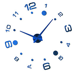 moderne diy grande horloge murale grande montre 3d miroir quartz analogique horloge bleu pas cher