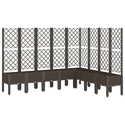 vidaXL Jardinière avec treillis marron 200x160x142 cm PP