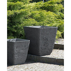 Beliani Lot de 2 cache-pots gris 49 x 49 x 53 cm DELOS