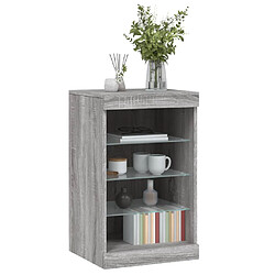 Maison Chic Commode Buffet - Meuble de rangement avec lumières LED sonoma gris 41x37x67 cm -GKD55086 pas cher