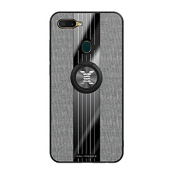 Wewoo Coque Souple Pour OPPO A7 XINLI tissu de couture Shieldproof TPU Housse de protection avec support d'anneau Gris