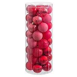 BigBuy Christmas Boules de Noël Rouge Plastique 6 x 6 x 6 cm (40 Unités)