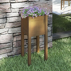 Maison Chic Jardinière,Bac à fleurs - pot de fleur d'extérieur Marron miel 31x31x70 cm Bois de pin -GKD92003