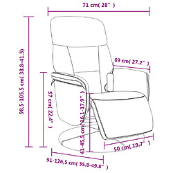 vidaXL Fauteuil inclinable de massage repose-pied gris clair velours pas cher