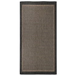 vidaXL Tapis à tissage plat d'extérieur 100x200 cm Marron foncé