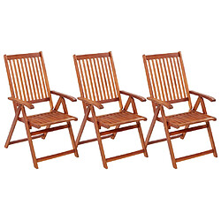 vidaXL Chaises pliables de jardin lot de 3 Bois d'acacia solide 