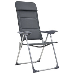 vidaXL Chaise de camping 2 pcs Gris 58x69x111 cm Aluminium