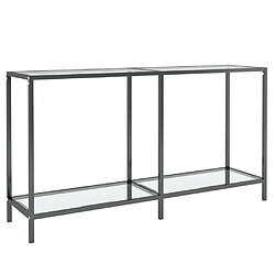 vidaXL Table console Transparent 140x35x75,5 cm Verre trempé