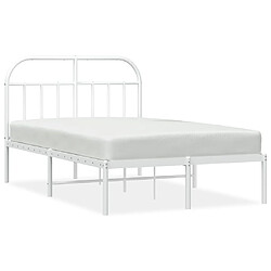 Maison Chic Lit adulte - Cadre de lit métal avec tête de lit pour chambre blanc 135x190 cm -MN21055