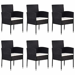 Salle à manger de jardin 7 pcs,Table et chaise à dîner Noir -MN97580