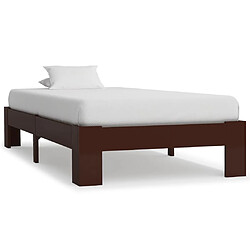 vidaXL Cadre de lit sans matelas marron foncé bois pin massif 90x200cm