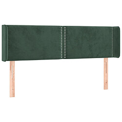 vidaXL Tête de lit avec oreilles Vert foncé 147x16x78/88 cm Velours