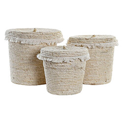 Set de basket DKD Home Decor Fibre (36 x 36 x 35 cm) pas cher