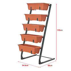 Avis Jardinière verticale Schiedam à 5 niveaux 54,5 x 50 x 115 cm noir et marron [en.casa]