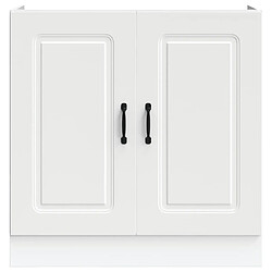 Avis vidaXL Meuble bas pour évier Kalmar blanc 80x46x81,5cm bois ingénierie