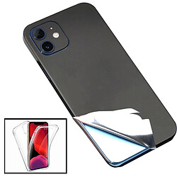 PHONECARE Kit Film arrière Full-Edged SurfaceStickers + Coque 3x1 360° Anti Choc pour iPhone 11 - Noir