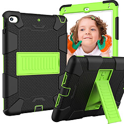 Wewoo Housse Étui Coque de protection en silicone bicolore antichoc pour iPad Mini 2019 & 4avec support noir + jaune-vert