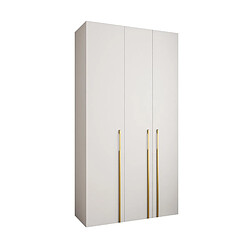 Abiks Meble Armoire à portes battantes Como 3 245,5/130/40 3 portes (blanc/doré)