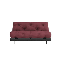 Avis Inside 75 Canapé convertible futon ROOTS pin laqué noir matelas 160 x 200 cm coloris bordeaux