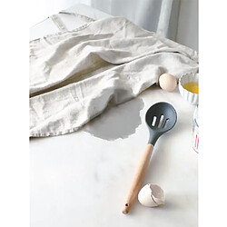 Spatule Antiadhésive En Silicone Avec Cuillère à Passoire Avec Manche En Bois