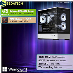 Sedatech PC Gamer XL Vision • AMD Ryzen 7 7700X • RTX4070 Super • 32Go DDR5 • 2To SSD M.2 • Windows 11