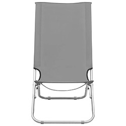 Avis Maison Chic Lot de 2 Chaises de plage pliables | Chaises Relax d'extérieur Gris Tissu -GKD40001