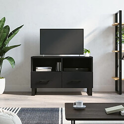 Maison Chic Meuble TV scandinave - Banc TV pour salon Noir 80x36x50 cm Bois d'ingénierie -MN84376