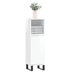 Avis Maison Chic Armoire de salle de bain,Meuble de rangement,Meuble haut blanc brillant 30x30x100 cm -GKD943638