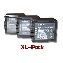 vhbw 3x batterie compatible avec Panasonic HDC-TM700, NV-GS320, NV-GS330, NV-GS500 caméra vidéo (1000mAh, 7,2V, Li-ion) avec puce d'information