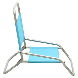 Avis vidaXL Chaises de plage pliables lot de 2 Turquoise Tissu