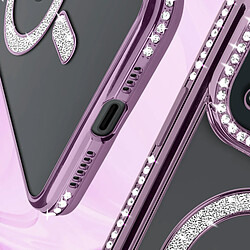 Acheter Avizar Coque Diamant pour iPhone 15 Protection MagSafe Contour Strass Violet