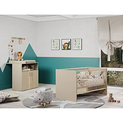 TRENDTEAM Chambre bébé Duo : Lit 70 x 140 cm + Commode a langer BERRY - Cappuccino - TREND TEAM