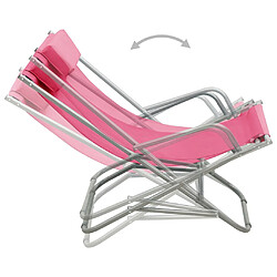 Acheter vidaXL Chaises à bascule lot de 2 Acier Rose