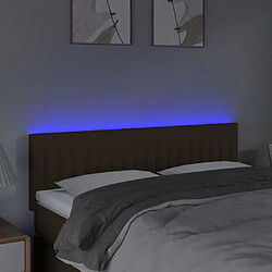 Avis Maison Chic Tête de lit scandinave à LED,meuble de chambre Marron Foncé 144x5x78/88 cm Tissu -MN38538