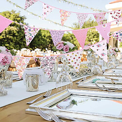 Universal (rose) double face motif floral tissu drapeau tissu bannière, fête mariage festival drapeau coloré pas cher