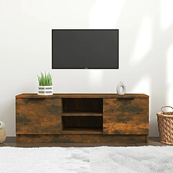 Maison Chic Meuble TV scandinave - Banc TV pour salon Chêne fumé 102x35x36,5 cm Bois d'ingénierie -MN52697