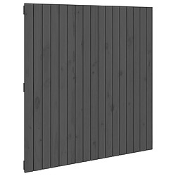 vidaXL Tête de lit murale Gris 108x3x110 cm Bois massif de pin