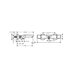 Hansgrohe - Universal Mitigeur thermostatique bain/douche 194mm 2 sorties 10bar maxi - Ecostat