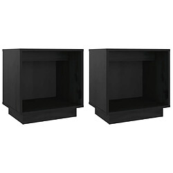 vidaXL Tables de chevet 2 pcs Noir 40x30x40 cm Bois de pin solide