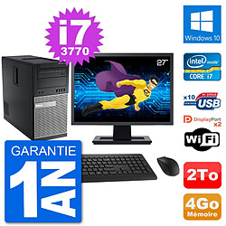 PC Tour Dell 7010 Ecran 27" Intel i7-3770 RAM 4Go Disque 2To Windows 10 Wifi - Occasion