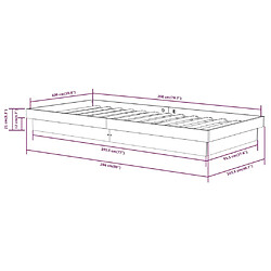 vidaXL Cadre de lit sans matelas marron miel bois massif 100x200 cm pas cher