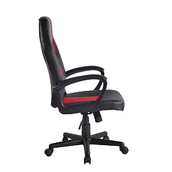 Decoshop26 Fauteuil de bureau design sportif en synthétique noir maille rouge BUR10482