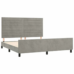 Acheter Maison Chic Lit adulte - Cadre Structure de lit avec tête de lit Contemporain Gris clair 180x200 cm Velours -MN58393